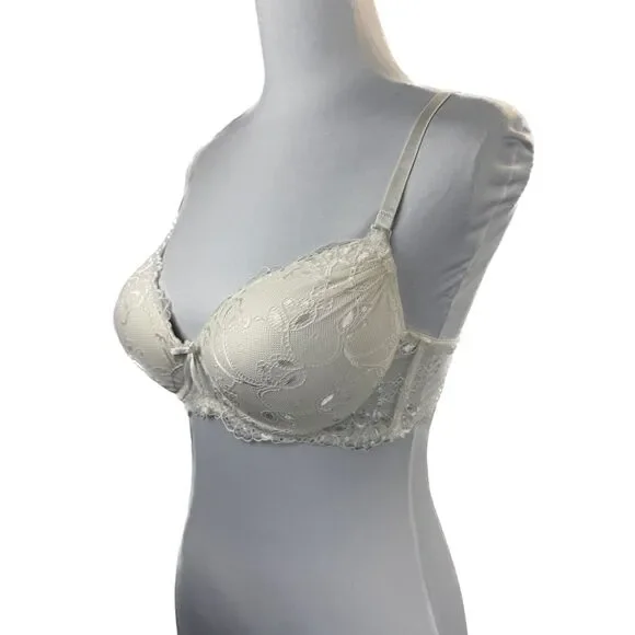 René Rofé Lingerie | Ivory Lace Push Up Underwire Bra 36C - Picture 2 of 6